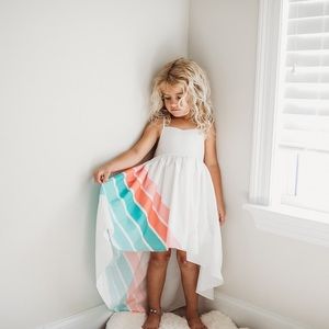 Oppose daisy pastel rainbow halter dress 2t